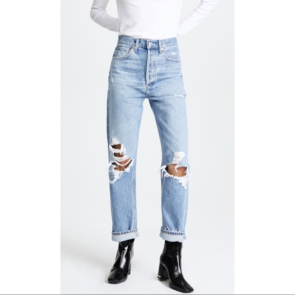 NWT Agolde 90s Mid Rise Loose Fit in Fall Out